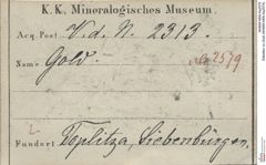 Etiketten zu Gold (NHMW-MIN-Aa2579)